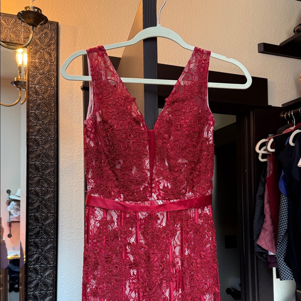 Elegant Red Lace Dress